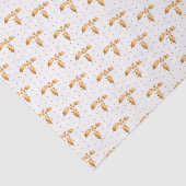 Papier Mousseline Noël blanc et or Holly (Détail)