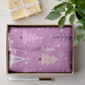 Papier Mousseline Noël blanc et rose Arbres de Noël violet (Cadeau)