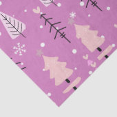 Papier Mousseline Noël blanc et rose Arbres de Noël violet (Détail)