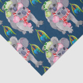 Papier Mousseline Noël bleu de la famille Koala (Détail)