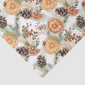 Papier Mousseline Noël botanique d'agrumes rustique (Détail)