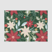 Papier Mousseline Noël botanique de Poinsettia (Recto)