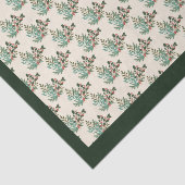 Papier Mousseline Noël botanique vert classique (Détail)