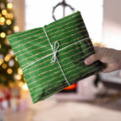 Papier Mousseline Noël chatoyant et vert