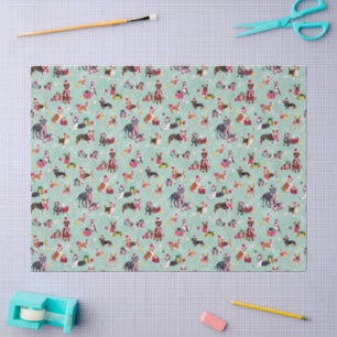 PAPIER MOUSSELINE NOËL CHIEN MIGNON MENTHE