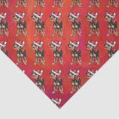 Papier Mousseline Noël Chihuahua en rouge (Détail)