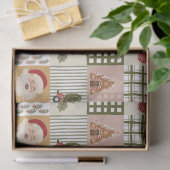 Papier Mousseline Noël Classique Patchwork Vintage (Cadeau)