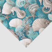 Papier Mousseline Noël côtier Bold Motif hippocampe #4 ID1009 (Détail)