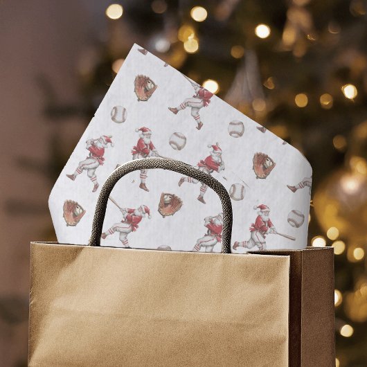 Papier Mousseline Noël de Baseball Père Noël