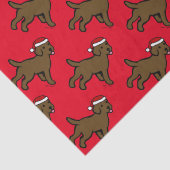 Papier Mousseline Noël de chiot de Labrador de chocolat (Détail)