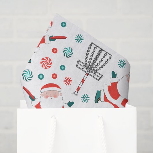 Papier Mousseline Noël de golf sur disque (Sac cadeau)