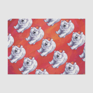 Papier Mousseline Noël de l'ours polaire sur le rouge