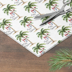 Papier Mousseline Noël de plage tropicale