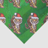 Papier Mousseline Noël de tigre sur le vert (Détail)