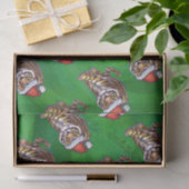 Papier Mousseline Noël de tigre sur le vert (Cadeau)