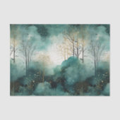 Papier Mousseline Noël des arbres verts (Recto)