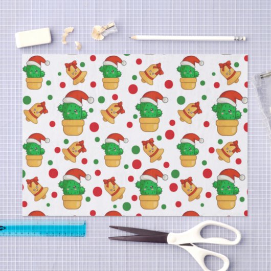 Papier Mousseline Noël des Cactus tropicaux (Artisanat)