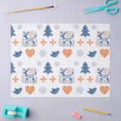 Papier Mousseline Noël des cerfs scandinaves (Artisanat)
