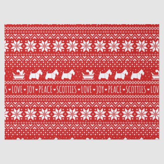 Papier Mousseline Noël des Chiens de Festin écossais| Scottish Terri (Recto)