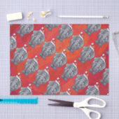 Papier Mousseline Noël des éléphants en rouge (Artisanat)