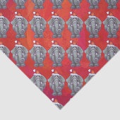 Papier Mousseline Noël des éléphants en rouge (Détail)