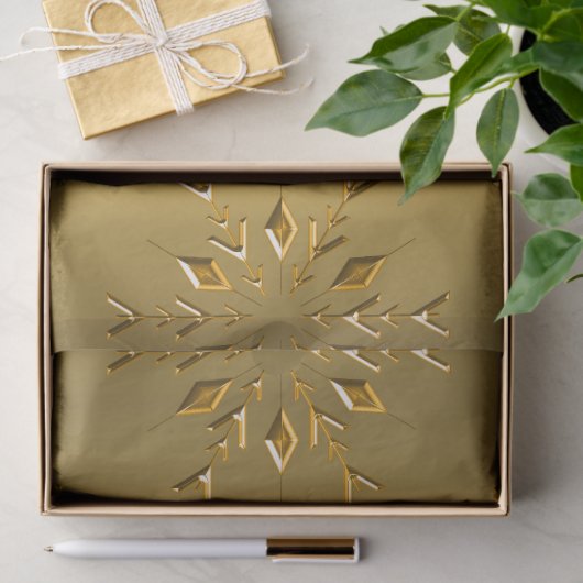 Papier Mousseline Noël des luxueux Snowflakes Golden (Cadeau)