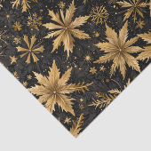 Papier Mousseline Noël des magnifiques flocons d'or noir (Détail)