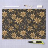 Papier Mousseline Noël des magnifiques flocons d'or noir (Artisanat)