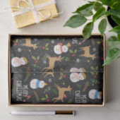 Papier Mousseline Noël des neigeurs et rennes (Cadeau)