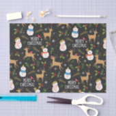 Papier Mousseline Noël des neigeurs et rennes (Artisanat)
