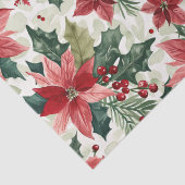 Papier Mousseline Noël des Poinsettias rouges (Détail)