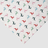 Papier Mousseline Noël des rennes colorés (Détail)