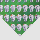 Papier Mousseline Noël d'ours blanc sur le vert (Détail)