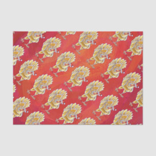 Papier Mousseline Noël Du Poulet Sur Rouge