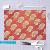 Papier Mousseline Noël Du Poulet Sur Rouge (Artisanat)