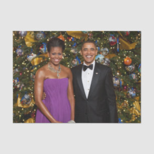 Papier Mousseline Noël du président Barack Obama et de Michelle