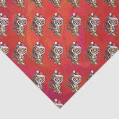 Papier Mousseline Noël du tigre en rouge (Détail)