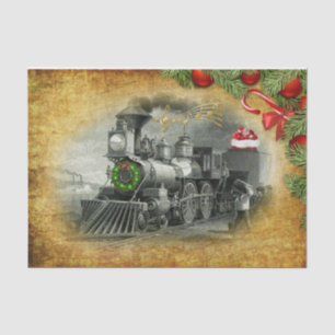 Papier Mousseline Noël du train à vapeur vintage