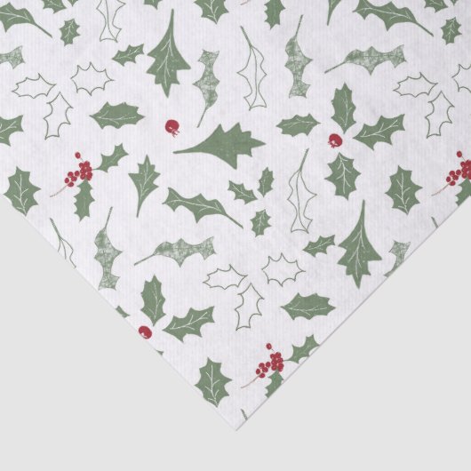 PAPIER MOUSSELINE NOËL ÉLÉGANT HOLLY (Détail)