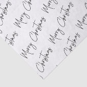 Papier Mousseline Noël Elégant noir blanc manuscrit Joyeux (Détail)