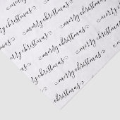 Papier Mousseline Noël Elégant noir blanc manuscrit personnalisé (Détail)