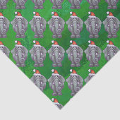 Papier Mousseline Noël Eléphant Sur Vert (Détail)