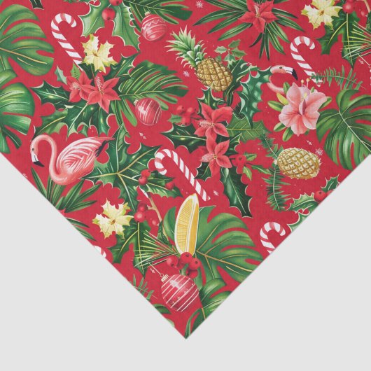 Papier Mousseline Noël en juillet Motif tropical (Détail)