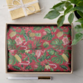 Papier Mousseline Noël en juillet Motif tropical (Cadeau)