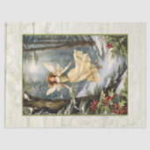 Papier Mousseline Noël Fairy Pine Forest Holly Rustic Grange Bois (Recto)