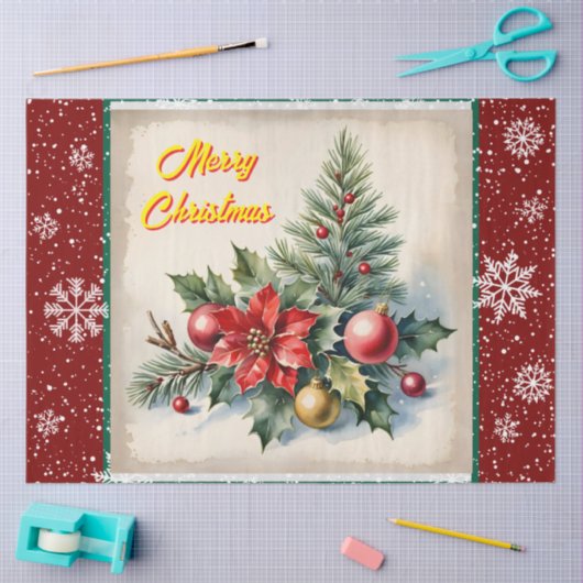 Papier Mousseline Noël festif Belle collection ancienne (Artisanat)