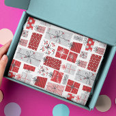 Papier Mousseline Noël Festif Rouge argent moderne Cadeaux