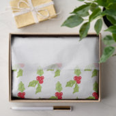 Papier Mousseline Noël Festive Holly Deux Tone Motif (Cadeau)