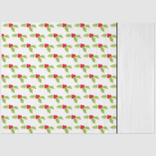 Papier Mousseline Noël Festive Holly Deux Tone Motif