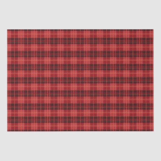 Papier Mousseline Noël Fêtes Rouge et Noir Plaid (Recto)